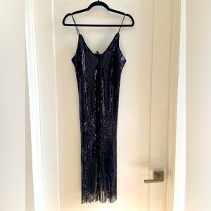 Forever 21 Sequin Black Fringe Dress